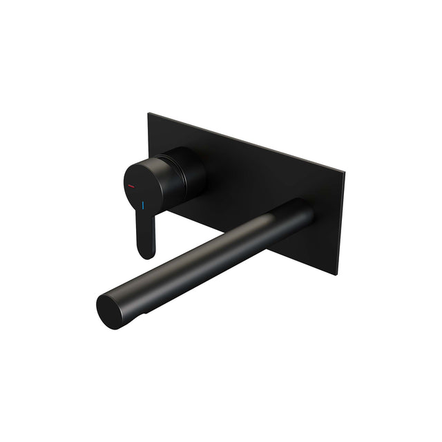 BRAUER Black Edition inbouw wastafelmengkraan met rechte uitloop en afdekplaat model D2 mat zwart
