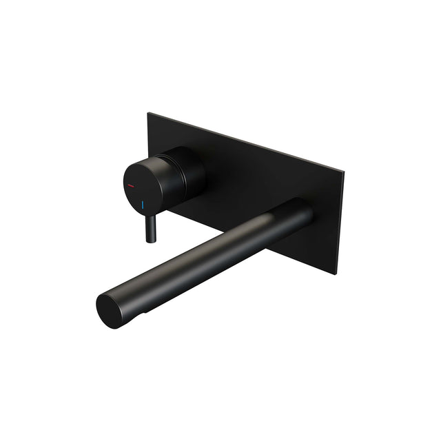 BRAUER Black Edition inbouw wastafelmengkraan met rechte uitloop en afdekplaat model B2 mat zwart