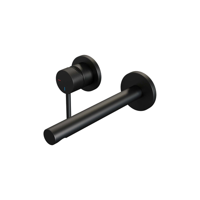 BRAUER Black Carving inbouw wastafelmengkraan met rechte uitloop en rozetten model A2 mat zwart 5-S-083-S6-65