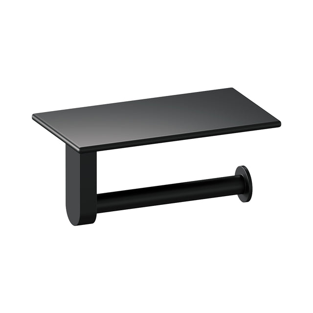 BRAUER Toiletrolhouder met planchet mat zwart 5-S-223