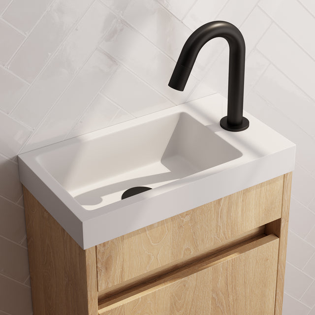 BRAUER Black Carving opbouw fonteinkraan met gebogen uitloop mat zwart 5-S-321
