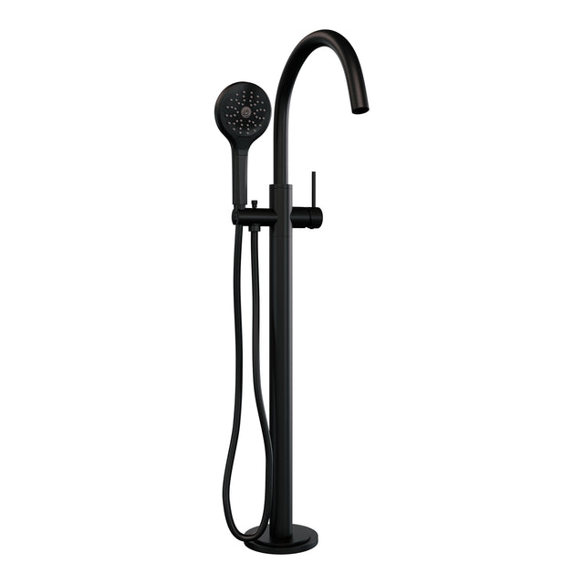 BRAUER Stripe vrijstaande badmengkraan SET 02 met 3-standen handdouche en doucheslang mat zwart 5-S-338