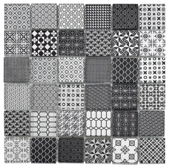 Baerwolf Grafico black white 30x30 GL-18003 8mm glans moz.f:048x048