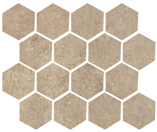 Serenissima Promenade tan 25x30 1070685 10mm mat rett. zeskant moz.