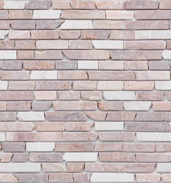 Baerwolf Sticks botticino/brown-mix 30x30 CM-7107 7mm mat R11 moz.f:muurverband