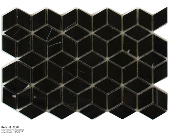 Sicis Stone Marble black 30x30 NERO ITEM H1 10mm moz. afm: 023x040