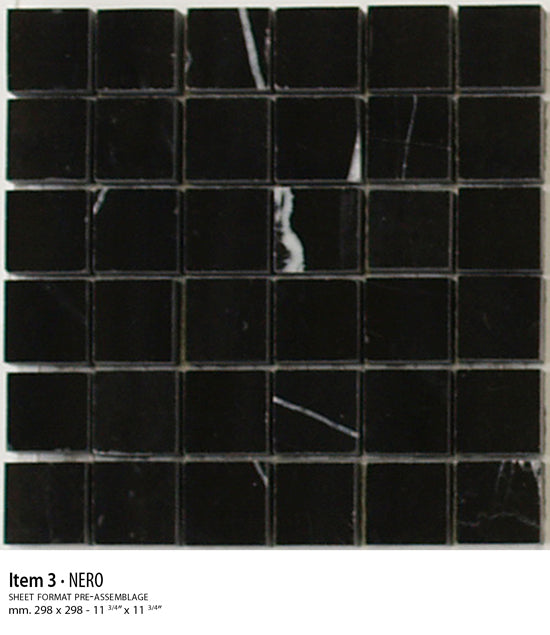 Sicis Stone Marble black 30x30 NERO ITEM 3 10mm moz. f:048x048