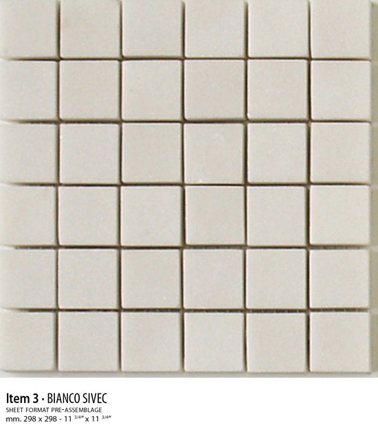 Sicis Stone Marble white and grey 30x30 SIVEC ITEM 3 10mm moz. f:048x048