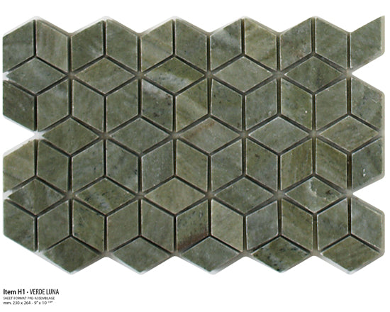 Sicis Stone Marble green 30x30 LUNA ITEM H1 10mm moz. afm: 023x040