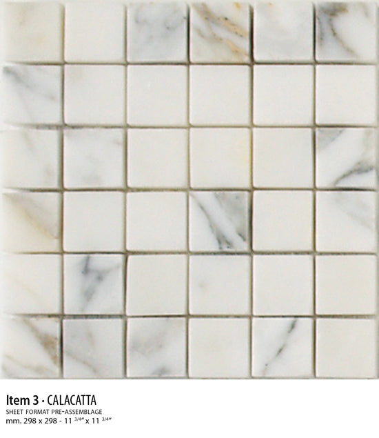 Sicis Stone Marble white and grey 30x30 CALACATTA ITEM 3 10mm moz. f:048x048