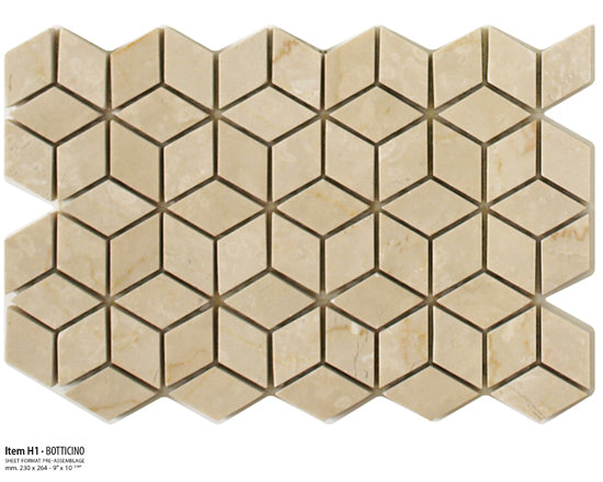 Sicis Stone Marble beige 30x30 BOTTICINO ITEM H1 10mm moz. afm: 023x040