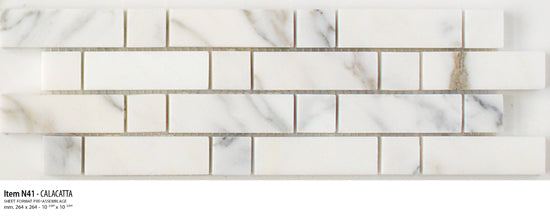 Sicis Stone Marble white and grey 30x30 CALACATTA ITEM N41 10mm moz. afm: 020x064+020x020