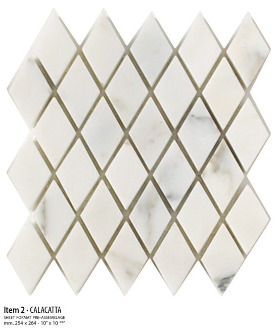 Sicis Stone Marble white and grey 30x30 CALACATTA ITEM 2 10mm moz. afm: 023x040