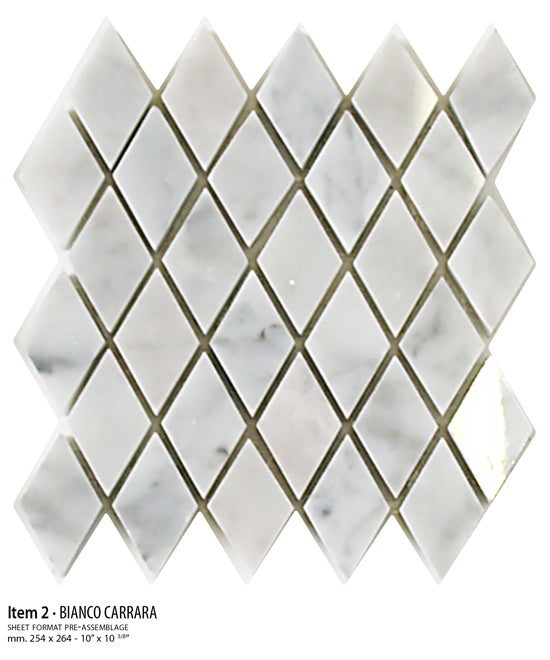 Sicis Stone Marble white and grey 30x30 CARRARA ITEM 2 10mm moz. afm: 023x040