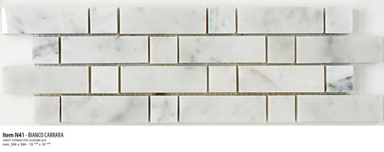 Sicis Stone Marble white and grey 30x30 CARRARA ITEM N41 10mm moz. afm: 020x064+020x020