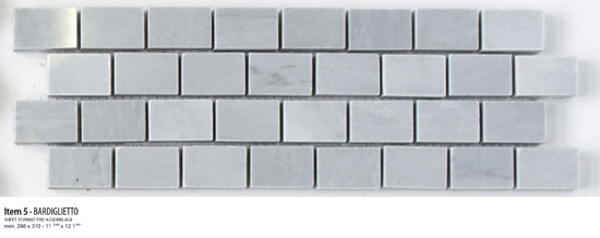 Sicis Stone Marble white and grey 30x30 BARDIGLIETTO ITEM 5 10mm moz. afm: 020x030