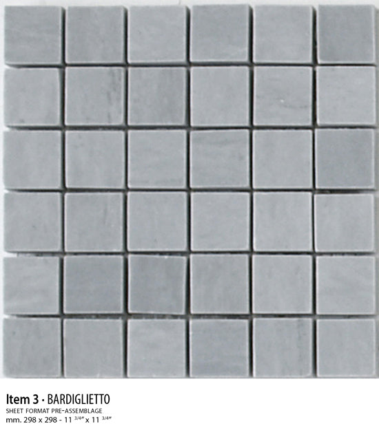 Sicis Stone Marble white and grey 30x30 BARDIGLIETTO ITEM 3 10mm moz. f:048x048