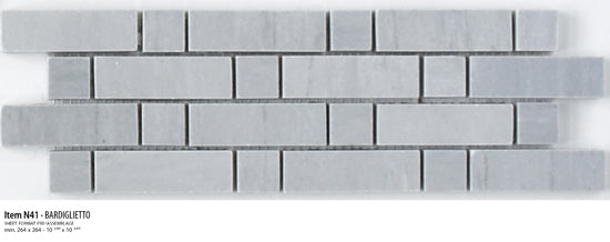 Sicis Stone Marble white and grey 30x30 BARDIGLIETTO ITEM N41 10mm moz. afm: 020x064+020x020