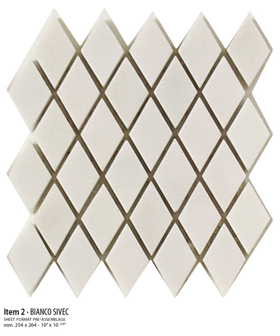 Sicis Stone Marble white and grey 30x30 SIVEC ITEM 2 10mm moz. afm: 023x040