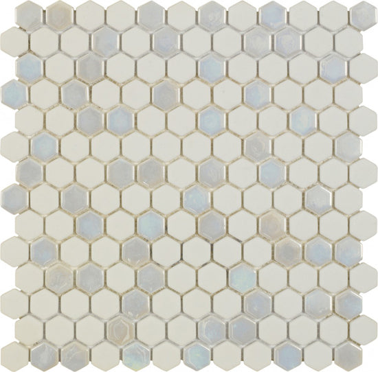 Dune Contract Mosaics wit 30x30 187206 187206 6mm mat/glans f:hexagon
