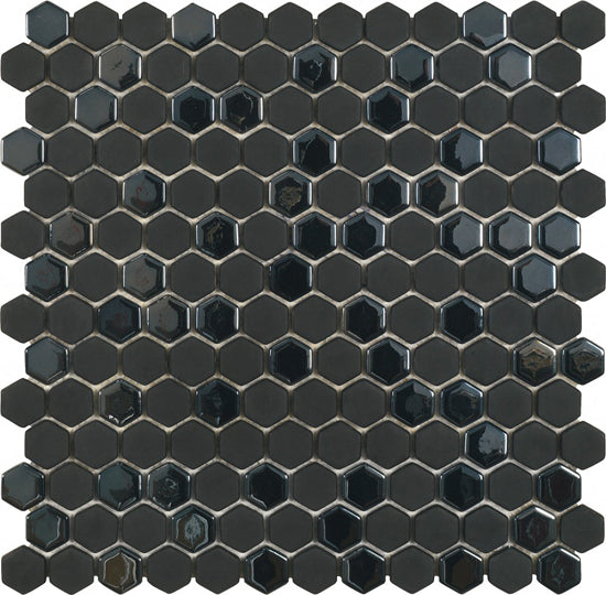 Dune Contract Mosaics zwart 30x30 187207 187207 6mm mat/glans f:hexagon