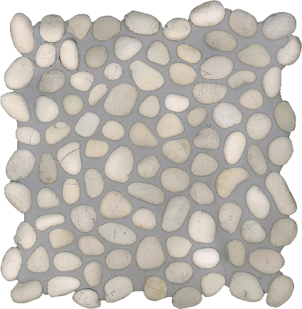 Baerwolf Pebble weiss 30x30 PM-0001 14mm mat R10 f:varied kiezelst.