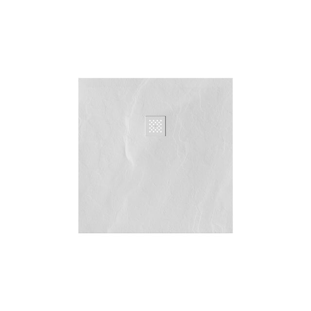 BRAUER Douchebak Asteroid 100x100 incl. antislip en antibacterieel mineraalmarmer mat wit DB-AS100100MW