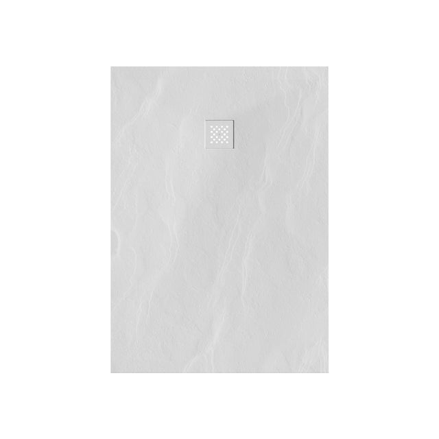 BRAUER Douchebak Asteroid 100x140 incl. antislip en antibacterieel mineraalmarmer mat wit DB-AS100140MW