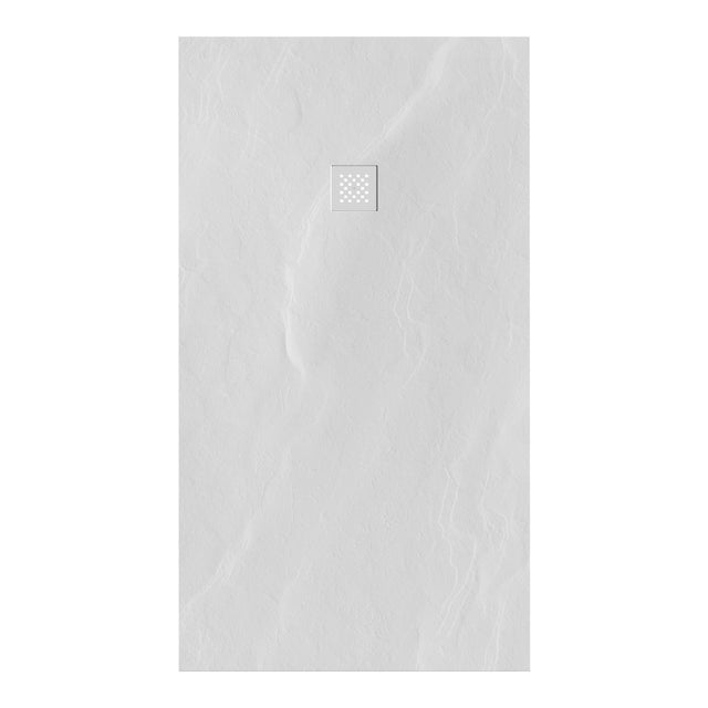 BRAUER Douchebak Asteroid 100x180 incl. antislip en antibacterieel mineraalmarmer mat wit DB-AS100180MW