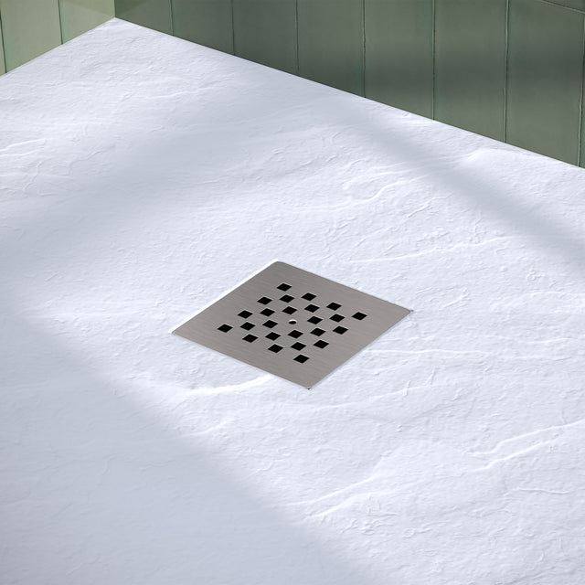BRAUER Douchebak Asteroid 90x120 incl. antislip en antibacterieel mineraalmarmer mat wit DB-AS90120MW