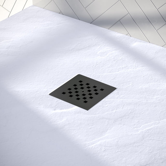 BRAUER Douchebak Asteroid 90x120 incl. antislip en antibacterieel mineraalmarmer mat wit DB-AS90120MW