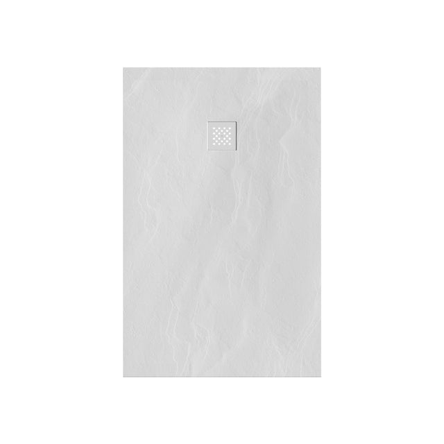 BRAUER Douchebak Asteroid 90x140 incl. antislip en antibacterieel mineraalmarmer mat wit DB-AS90140MW