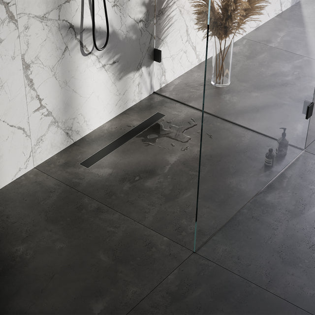 BRAUER Douchegoot met multifunctioneel rooster en flens 7 x 70 mat zwart DR-MRF70S