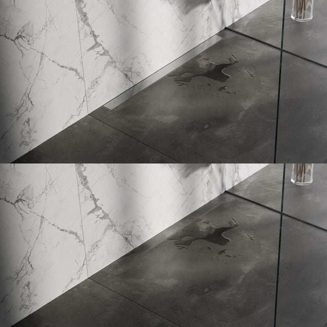BRAUER Douchegoot met multifunctioneel rooster en flens voor wandmontage 7 x 100 RVS geborsteld DR-MRFW100NG