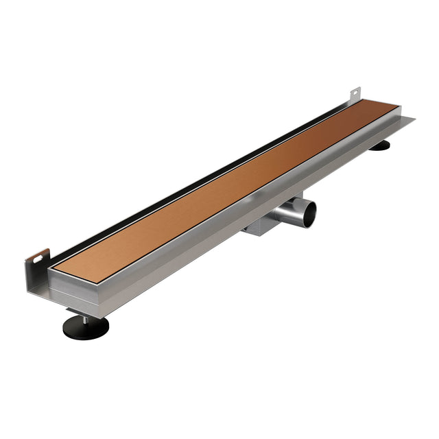 BRAUER Douchegoot met multifunctioneel rooster en flens voor wandmontage 7 x 70 koper geborsteld PVD DR-MRFW70GK