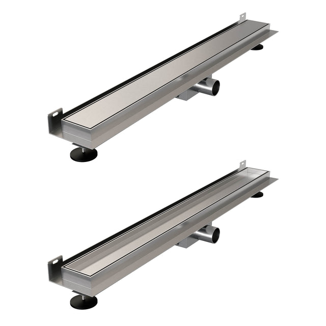 BRAUER Douchegoot met multifunctioneel rooster en flens voor wandmontage 7 x 70 RVS geborsteld DR-MRFW70NG