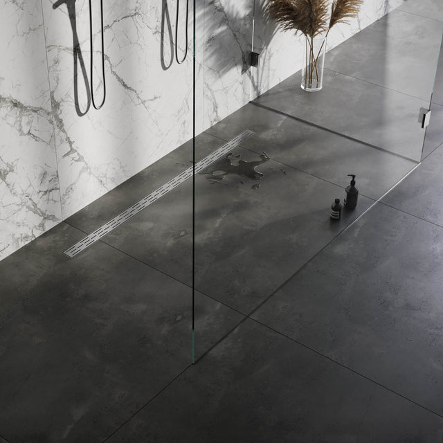 BRAUER Douchegoot met standaard rooster en flens 7 x 140 RVS geborsteld DR-SRF140NG