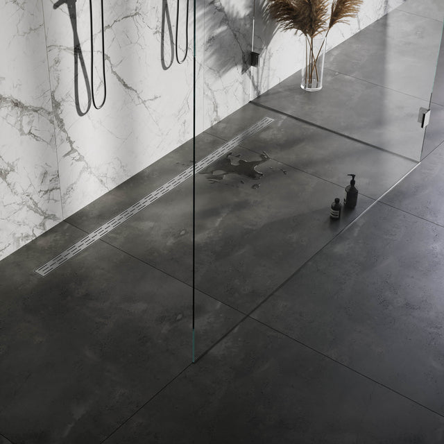 BRAUER Douchegoot met standaard rooster en flens 7 x 180 RVS geborsteld DR-SRF180NG