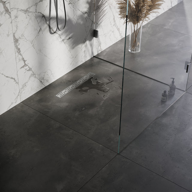 BRAUER Douchegoot met standaard rooster en flens 7 x 50 RVS geborsteld DR-SRF50NG