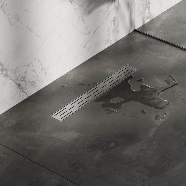 BRAUER Douchegoot met standaard rooster en flens 7 x 60 RVS geborsteld DR-SRF60NG