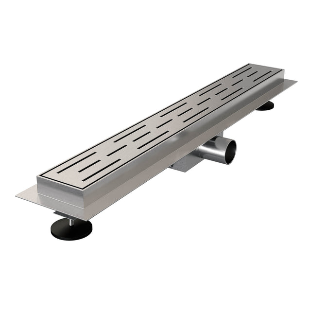 BRAUER Douchegoot met standaard rooster en flens 7 x 60 RVS geborsteld DR-SRF60NG