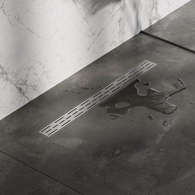 BRAUER Douchegoot met standaard rooster en flens 7 x 70 RVS geborsteld DR-SRF70NG