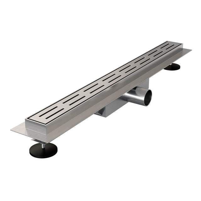 BRAUER Douchegoot Small met standaard rooster en flens 5 x 50 RVS geborsteld