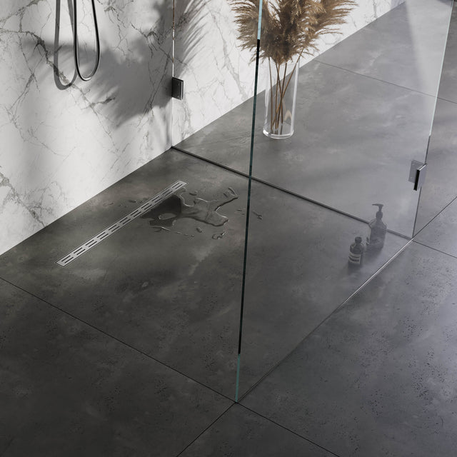 BRAUER Douchegoot Small met standaard rooster en flens 5 x 80 RVS geborsteld