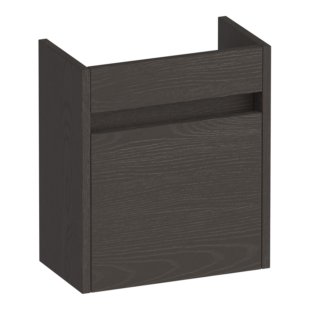BRAUER Adore fonteinkast 40 met 1 deur greeploos rechtsdraaiend Timber Anthracite FO-AR40RTA