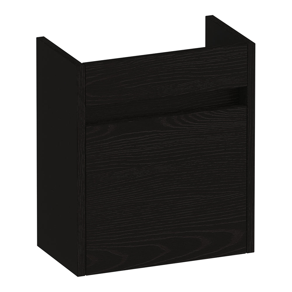 BRAUER Adore fonteinkast 40 met 1 deur greeploos rechtsdraaiend Timber Black FO-AR40RTB