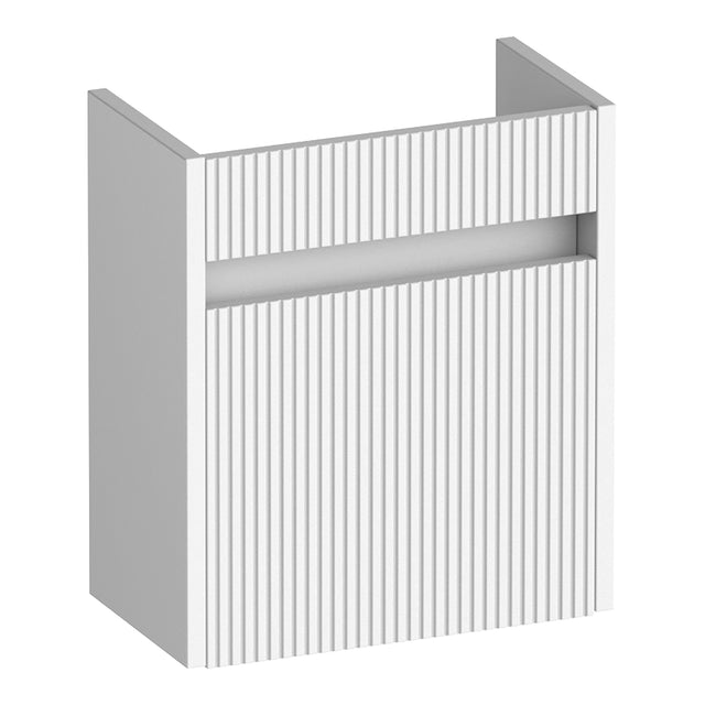 BRAUER Adore Wavy fonteinkast 40 met 1 deur greeploos rechtsdraaiend mat wit FO-ARW40RMW