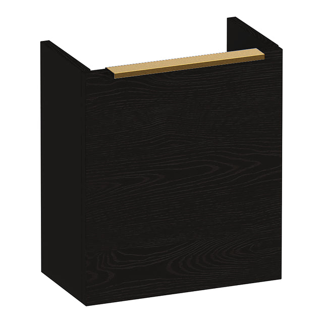BRAUER Elevate fonteinkast 40 excl. opleggreep met 1 deur linksdraaiend Timber Black FO-EL40LTB