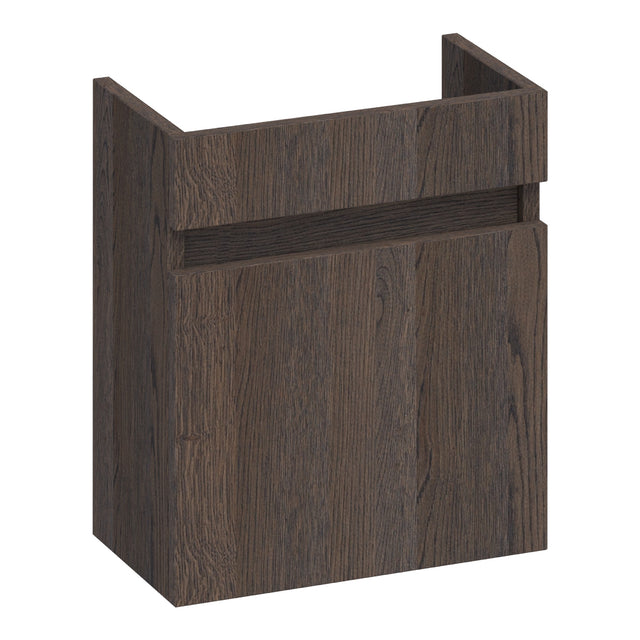 BRAUER Joy fonteinkast 40 met 1 deur greeploos linksdraaiend lamellen eiken zwart FO-JY40LLEZ