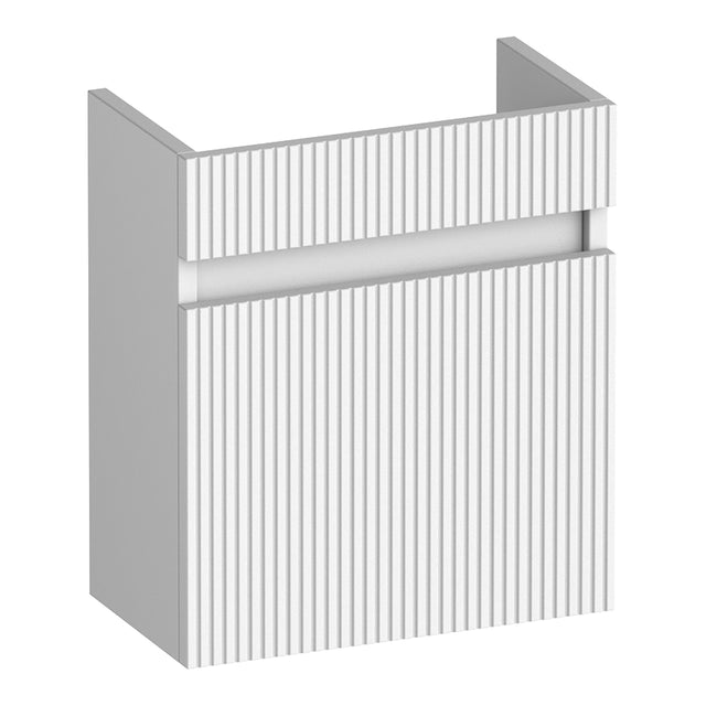 BRAUER Joy Wavy fonteinkast 40 met 1 deur greeploos linksdraaiend mat wit FO-JYW40LMW